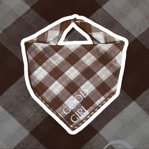 NWT Wool + Pepper Co. Good Girl Reversible Flannel Dog Bandana - Picture 1 of 5